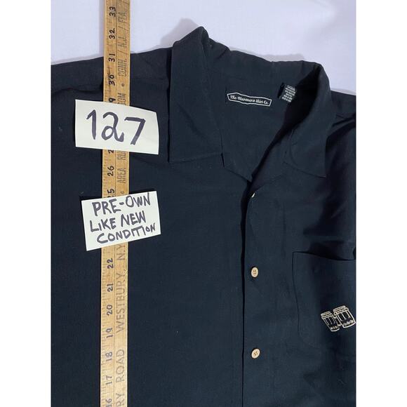 The Havanera Co Shirt Men 2XL/XXL Embroidered Black Rayon Blend Logo Cuban Retro - Picture 4 of 9